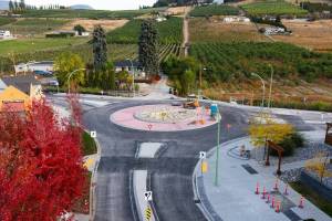 The roundabout at Kane Road and Valley Road has opened after nearly four months of construction.