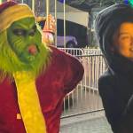 The Grinch causes a distraction while someone tries to take a photo in Langford&rsquo;s Veterans Memorial Park. (Ben Fenlon/Goldstream Gazette)