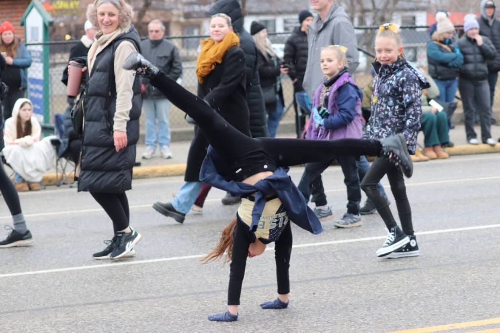 Some athletic youngsters were demonstrating their skills along the parade route. (Brendan Shykora/Morning Star)