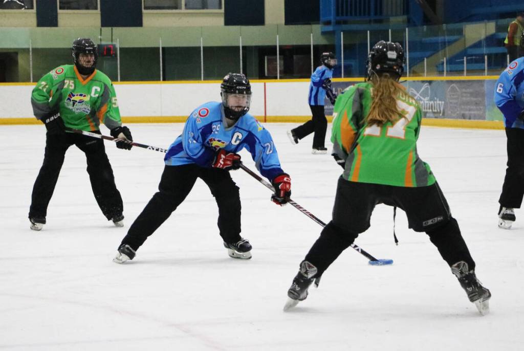 Ringette hit the ice at the Rossland Arena, and an exciting consolation round game between Zone 6 Vancouver Island, and a mix of Zone 3 Fraser Valley and Zone 8 Cariboo North teams.
