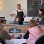 Chef Jeremy Luypen and Nutritionist Megan Pope leading Nourish and Thrive in West Kelowna on March 9, 2026. (Brittany Webster/Black Press)